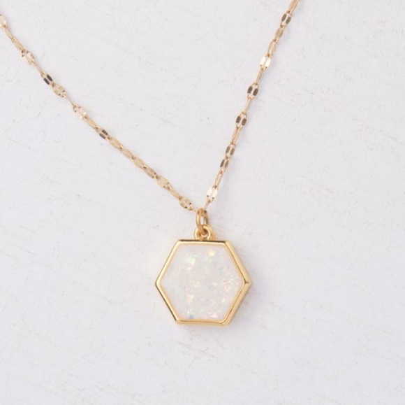 Jewelry - 💙GLISTEN GEOMETRIC OPAL PENDANT NECKLACE